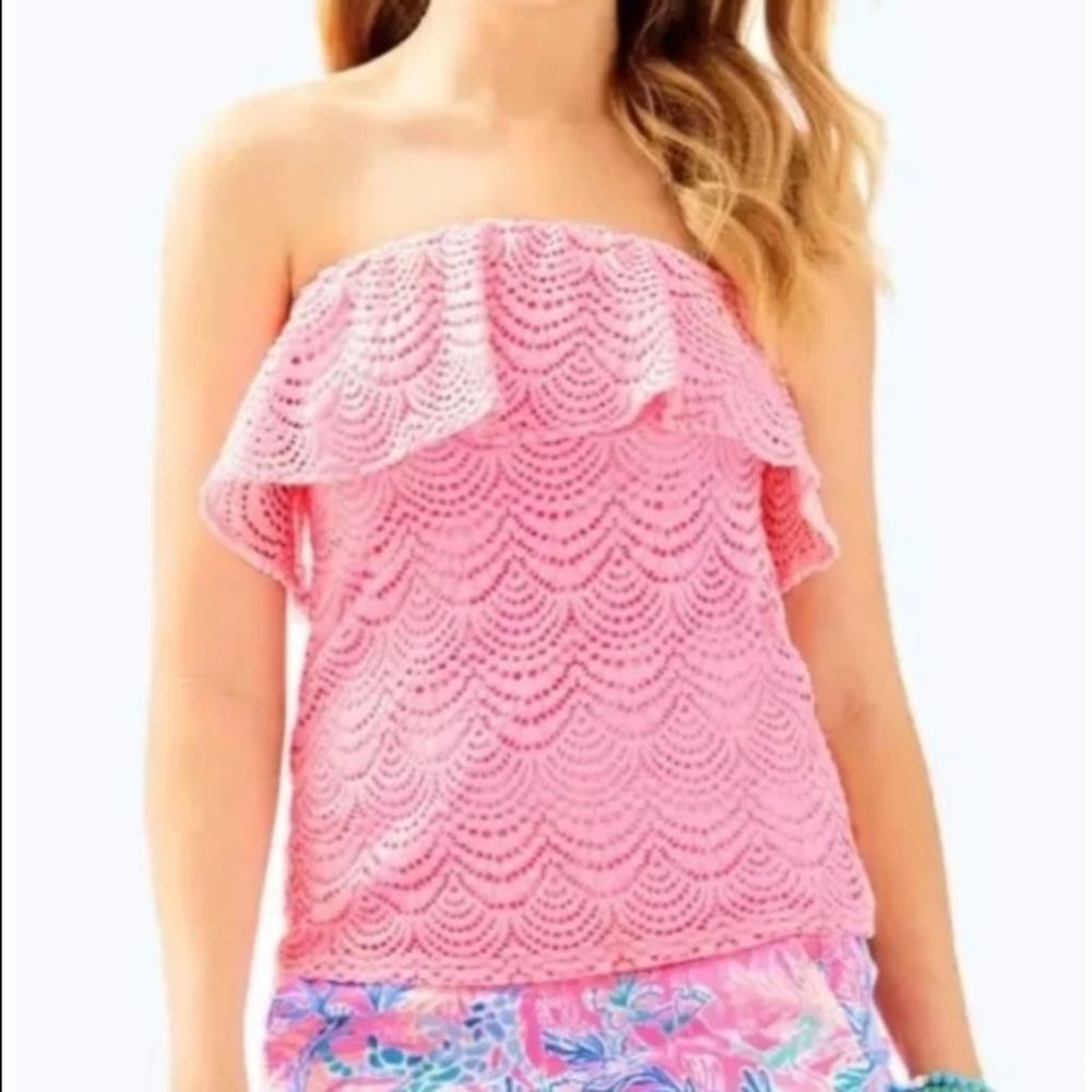 NWT! Lilly Pulitzer Wiley Tube Top Scalloped lace